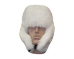 03082018-White rabbit fur fluffy winter hat ushanka(1)